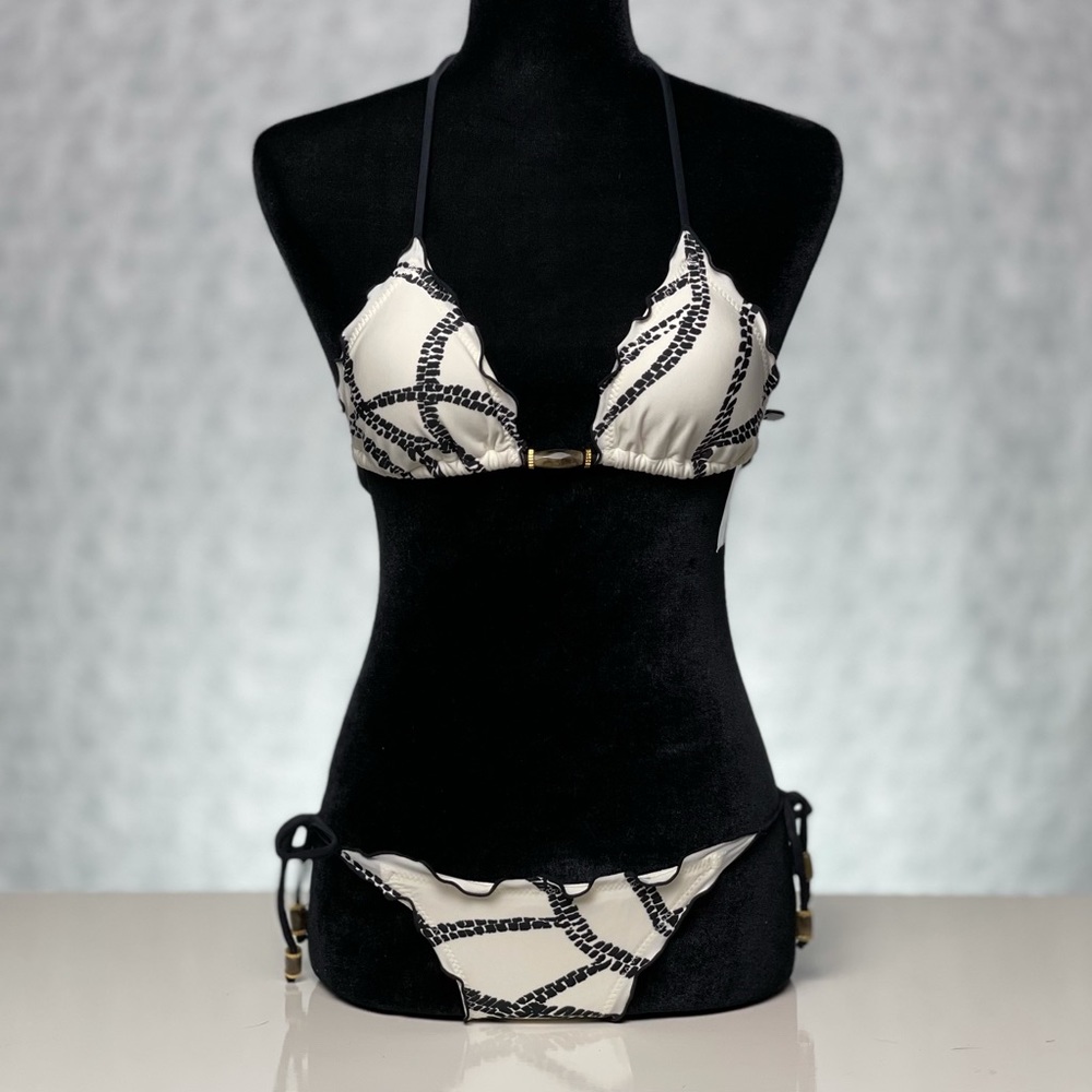 Vix white chains 2 piece bikini size Small. NWT